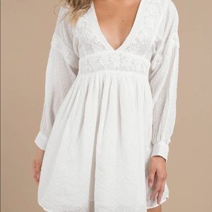 Free People sugarpie mini swiss dot dress - white